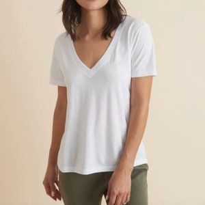 Marine Layer Boyfriend V Neck in White